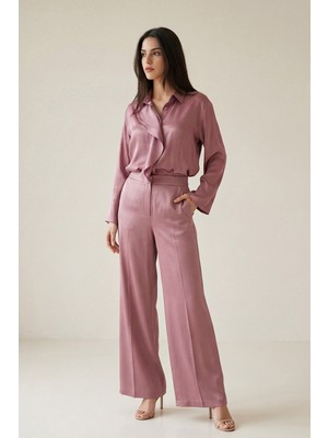 Setre Gül Kurusu Desenli Rahat Kesim Pantolon