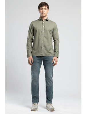 Lee Cooper Harry Erkek Straıght Normal Kesim Normal Bel Düz Paça Jean Pantolon Yeşil