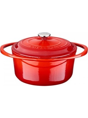 Lava Döküm Yuvarlak Tencere 20 cm Kırmızı