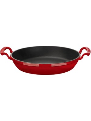 Lava 24 cm Kırmızı Döküm Sahan Tava Metal Kulplu Mangal Tadında