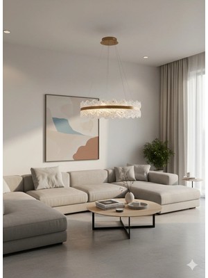 Light House 2 Daireli Akrilik Modern Sarkıt Salon Avizesi