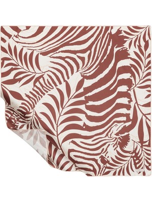 İpekevi Ipekevi Twill Ipek Eşarp - Palmiye Desenli - Kahverengi