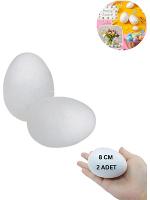 Roco Paper Co. 2'li Paskalya Strafor Yumurta Seti, Hobi, Boyama ve Süsleme Malzemesi, Boyanabilir Köpükler  8x6 cm