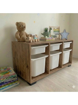 Moniev Kids Beyza 6 Sepetli Çok Amaçlı Dolap Oyuncak Dolabı