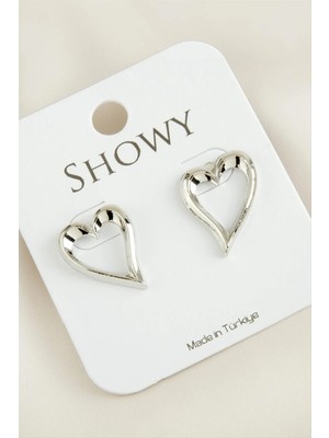 Renklime Kalp Yeni Sezon Metal Küpe