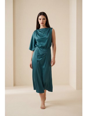 Setre Zümrüt Rahat Kesim Midi Boy Etek