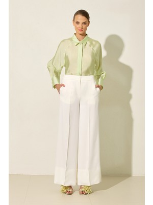 Setre Ekru Cep Ve Paça Detaylı Rahat Kesim Pantolon