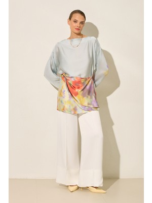 Setre Mint Bel Detaylı, Uzun Kollu Modern Tunik