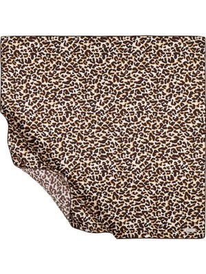 İpekevi Ipekevi Twill Ipek Eşarp - Leopar Desenli - Kahve