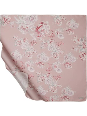 Emproyal Ipekevi Twill Ipek Eşarp - Hatıralar Desenli - Pudra