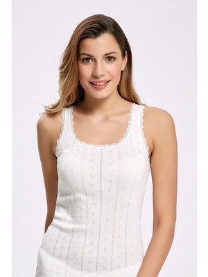 İlke Ilke 6'lı TRANSFERLI,JAKARLI,%100 Pamuk,esnek ve Rahat,geniş Askılı Kadın Atlet