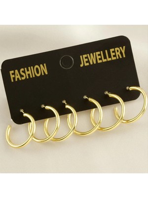 Renklime 6 Adet Boru Halka Küpe 2 cm