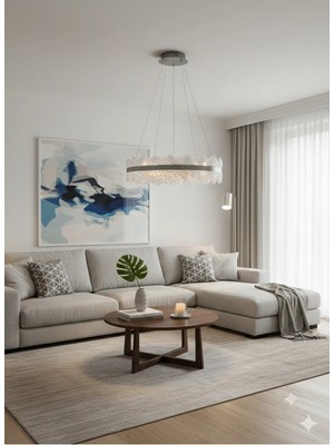 Light House 2 Daireli Akrilik Modern Sarkıt Salon Avizesi