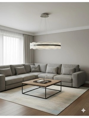 Light House 2 Daireli Akrilik Modern Sarkıt Salon Avizesi