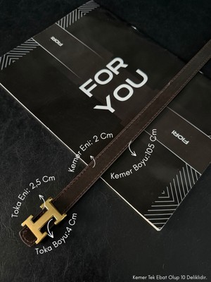 Fiori 2 cm H Tokalı Kadın Pantolon Kemeri, Ceket Kemeri, Gömlek Kemeri, Elbise Kemeri