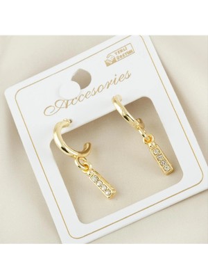 Renklime Harfli Yeni Sezon Metal Taşlı Küpe