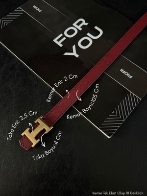 Fiori 2 cm H Tokalı Kadın Pantolon Kemeri, Ceket Kemeri, Gömlek Kemeri, Elbise Kemeri