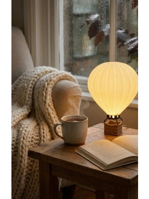 Helis Craft 3D Sıcak Hava Balonu Gece Lambası - Çocuk Odası ve Dekoratif Masaüstü Aydınlatma (25 Cm)