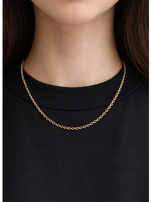 14 Ayar Altın Halkalı Kolye Zincir