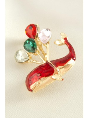 Zero Land Xmpdby Yunus Mineli Taşlı Broş - Gümüş Rengi