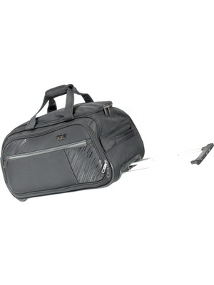 Ççs 676 Kumaş Çekçekli Hostes, Tekerli Seyahat Çantası- Büyük Boy Siyah