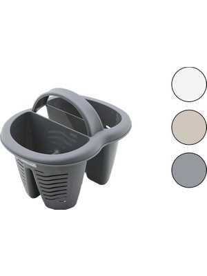 Cekar Store Qlux L-00515 Heybe Kaşıklık Tezgah Üstü 4 Bölmeli - Plastik (5324)