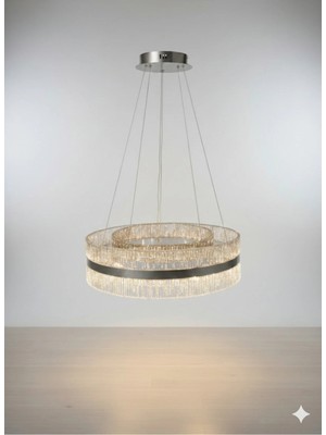 Light House 2 Daireli Akrilik Modern Sarkıt Salon Avizesi