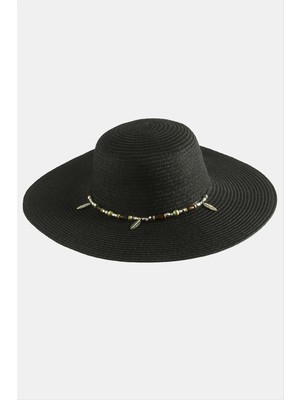 Renklime Yaprak Boncuklu Hasır Şapka