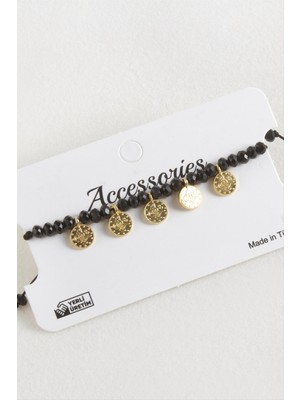 Renklime Para Kristal Makrome Ip Bileklik