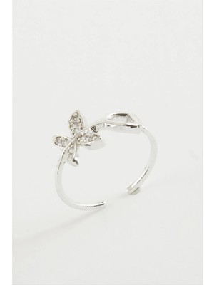 Renklime Kelebek Zirkon Taşlı Yüzük