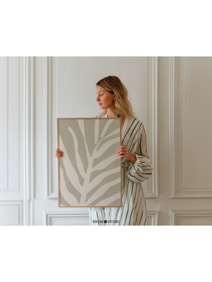 Ninastore Adaçayı Yeşili Yapraklar Indirilebilir Baskı/ Japon Estetik Oda Dekorasyonu/ Soluk Yeşil Apartman Du