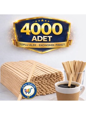 4000 Adet Tahta Ahşap Karıştırıcı Çay Kahve Kaşığı Kaşık Karıştırma Çubuğu