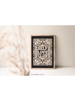 Ninastore Öz Sevgi Kulübü Baskılı Duvar Sanatı – Koyu Estetik Tipografi/ Motivasyonel Boho Eklektik Motivasyon