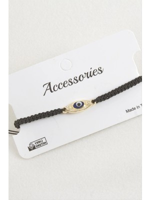 Renklime Göz Makrome Örgülü Bileklik