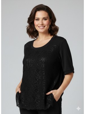 Centilmen Vedi Boncuk ve Dantel Işlemeli Bluz 7014