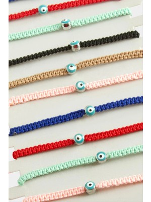 Renklime Nazar Makrome Örgülü Bileklik