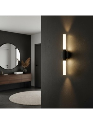 Elizim Home Lighting Linea Siyah Ledli Pilli Aplik