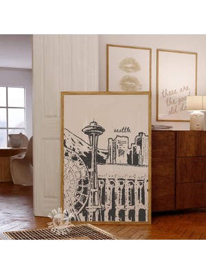 Ninastore Retro Seattle Baskısı/ Trendi Duvar Sanatı/ Şehir Gezi Posteri/ Yazdırılabilir Sanat/ Dijital Baskıl