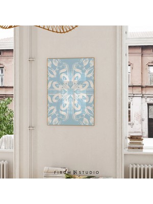 Ninastore Açık Mavi Soyut Indirilebilir Duvar Sanatı | 0998 | Çocuk Odası Pastel Sanatı/ Pastel Oda Dekorasyon