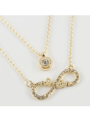 Renklime Sen Ben Yazılı Sonsuzluk Figürlü Yeni Sezon Ikili Kolye