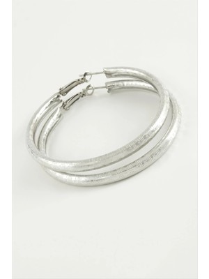 Renklime Noktalı Boru Halka Küpe 4,5 cm