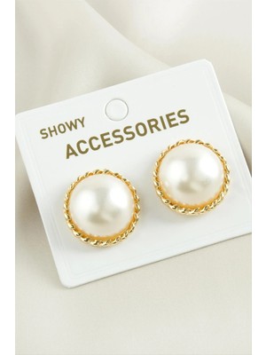 Renklime Yuvarlak Trend Inci Küpe