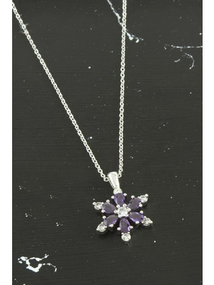 Renklime Lotus Zirkon Taşlı Trend Kolye