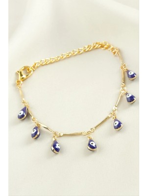 Renklime Damla Nazar Boncuk Mineli Bileklik