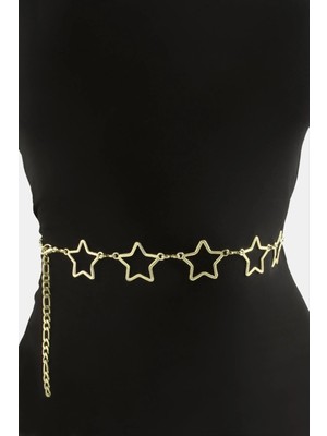 Renklime Yıldız Metal Zincir Kemer