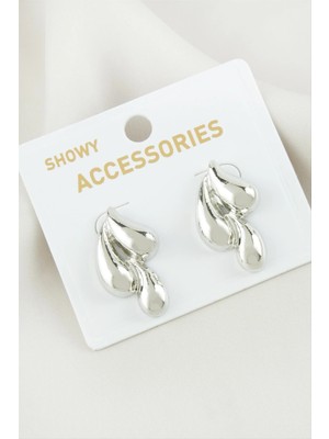 Renklime Su Damlası Metal Küpe