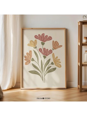 Ninastore Boho Soyut Çiçek Sanatı/ Toprak Tonlarında Yatak Odası Için Baskılı Sanat Eseri/ Dijital Indirme/ Ha