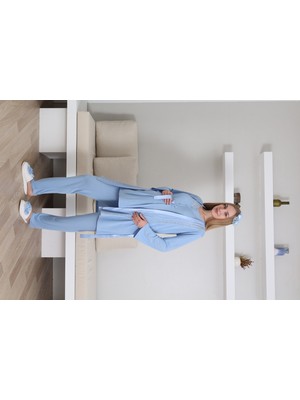 Erdeniz Tekstil Konforlu, Emzirmeye Uygun, Pamuklu Hamile/lohusa Pijama & Şık Dantel Detaylı Sabahlık- 3’lü Set