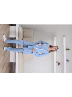 Erdeniz Tekstil Konforlu, Emzirmeye Uygun, Pamuklu Hamile/lohusa Pijama & Şık Dantel Detaylı Sabahlık- 3’lü Set