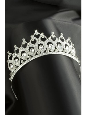 Renklime Lüks Taşlı Gelin Tacı